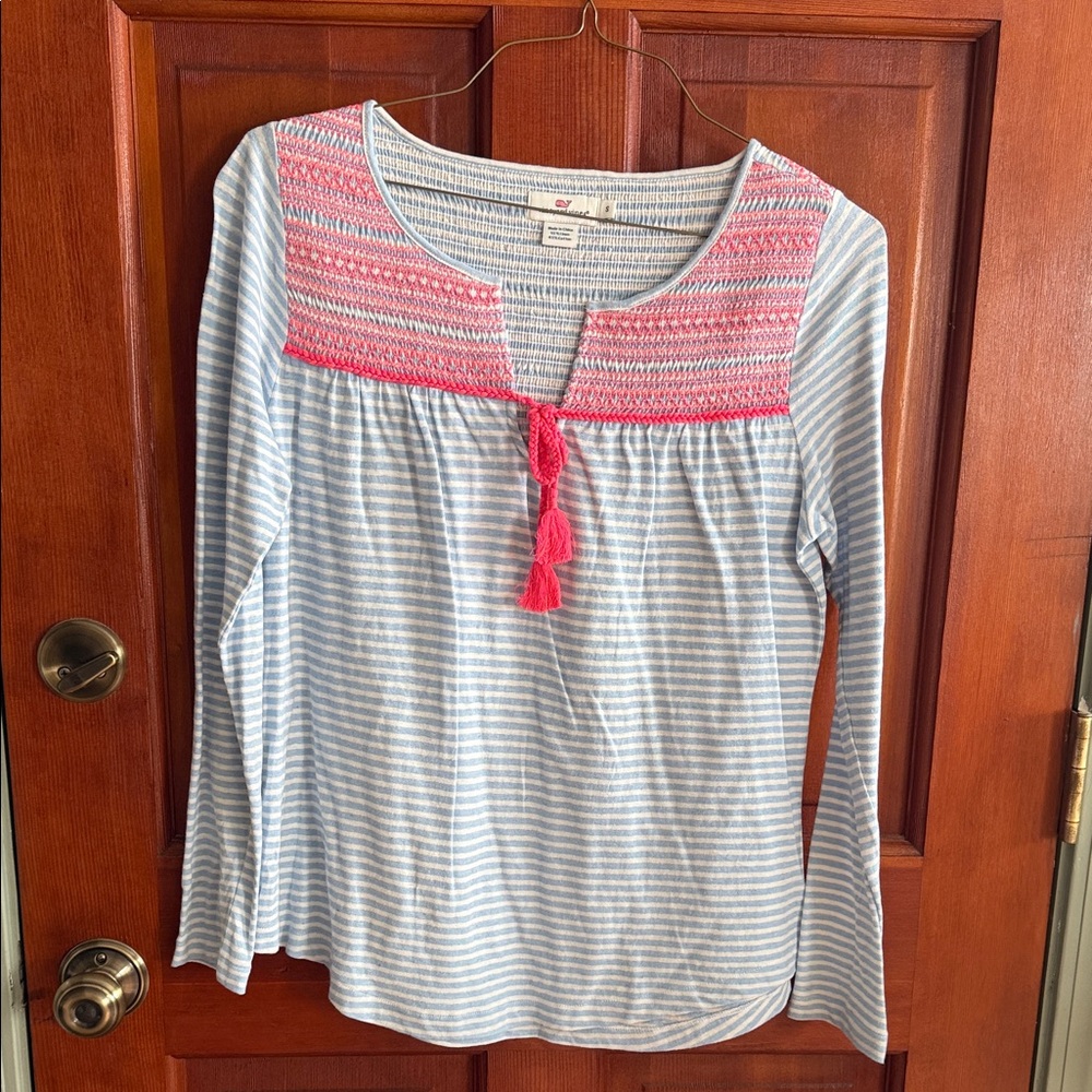 Vineyard Vines Pink and Blue Striped Blouse